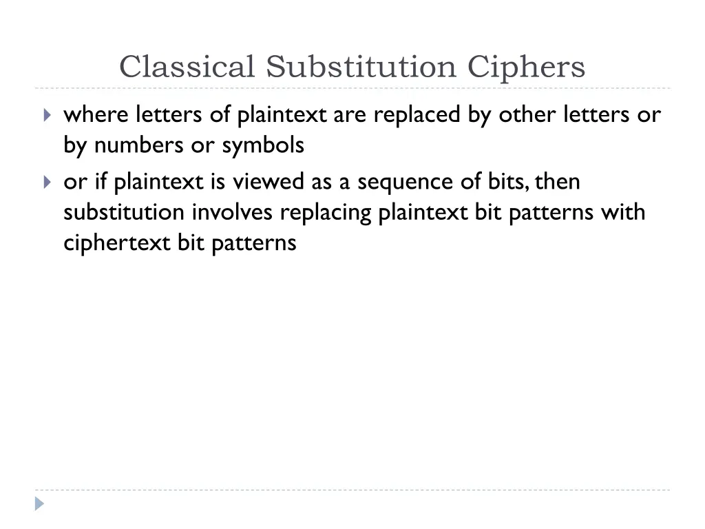 classical substitution ciphers