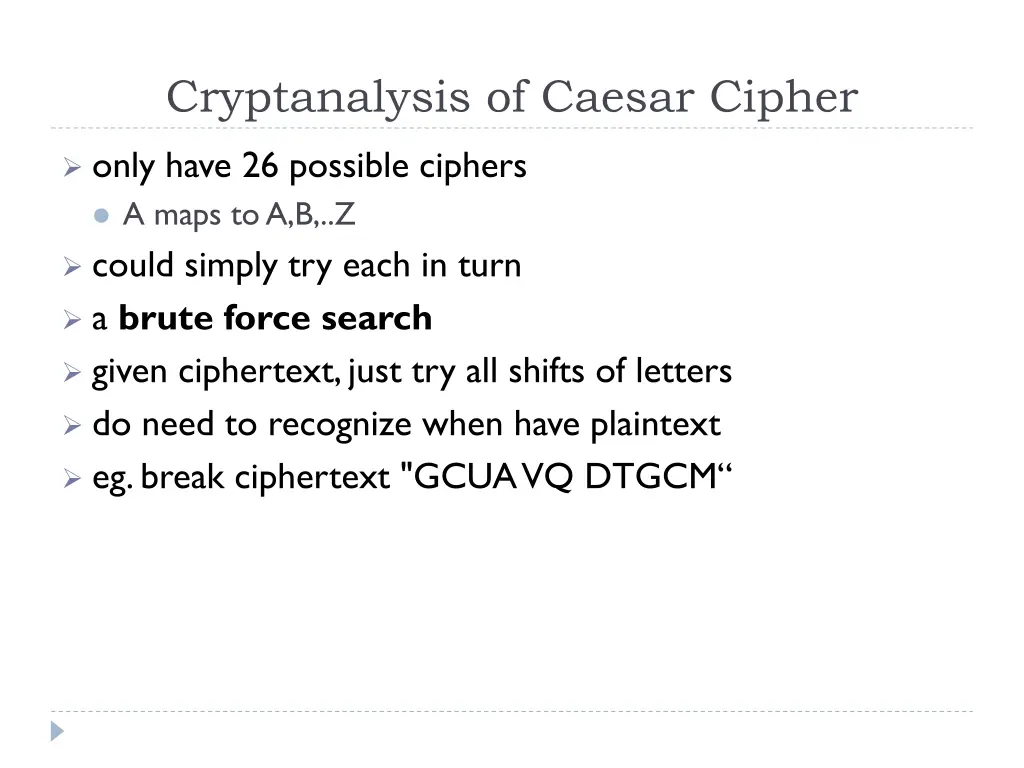 cryptanalysis of caesar cipher