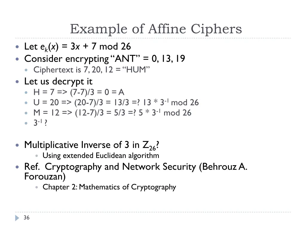 example of affine ciphers