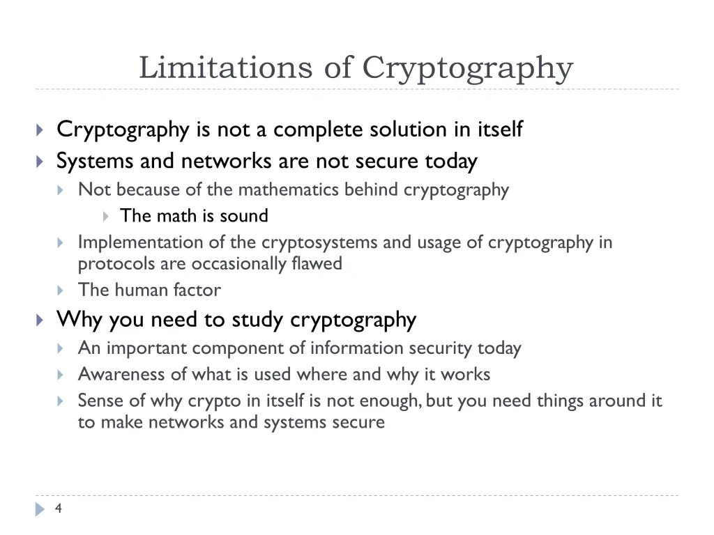 limitations of cryptography