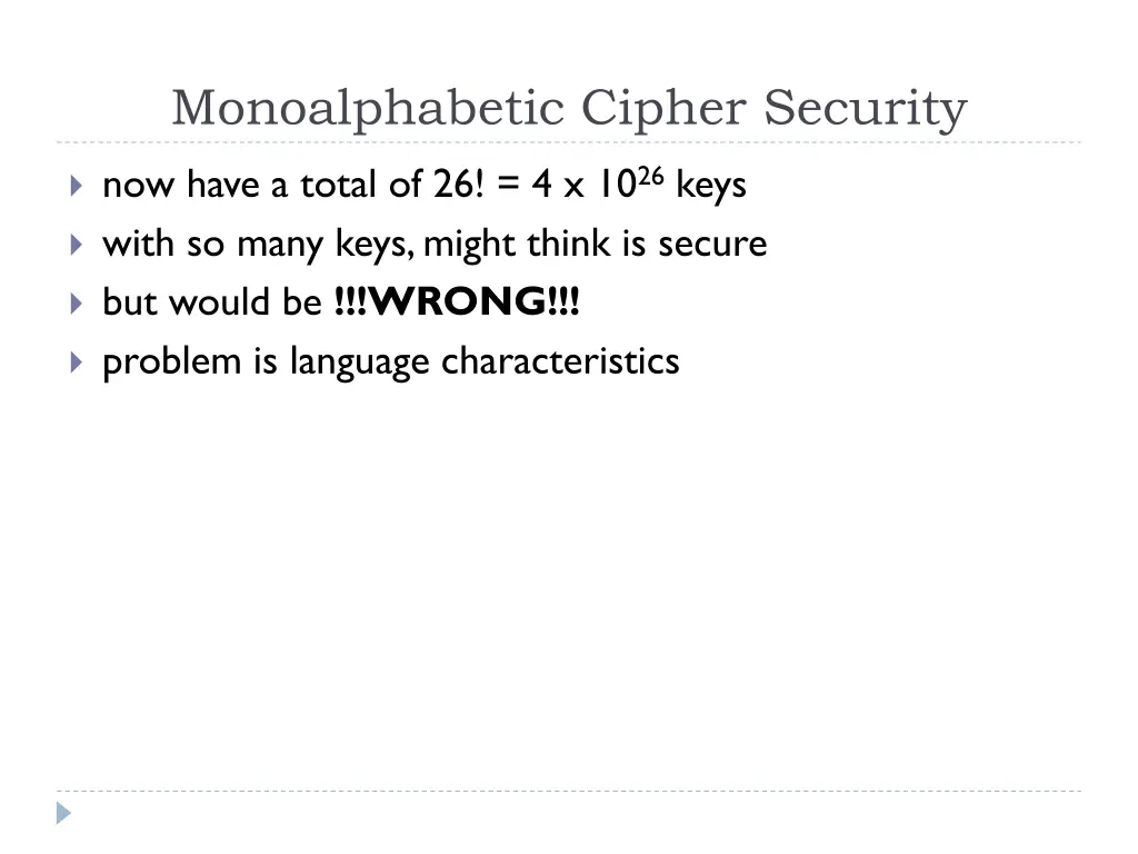 monoalphabetic cipher security