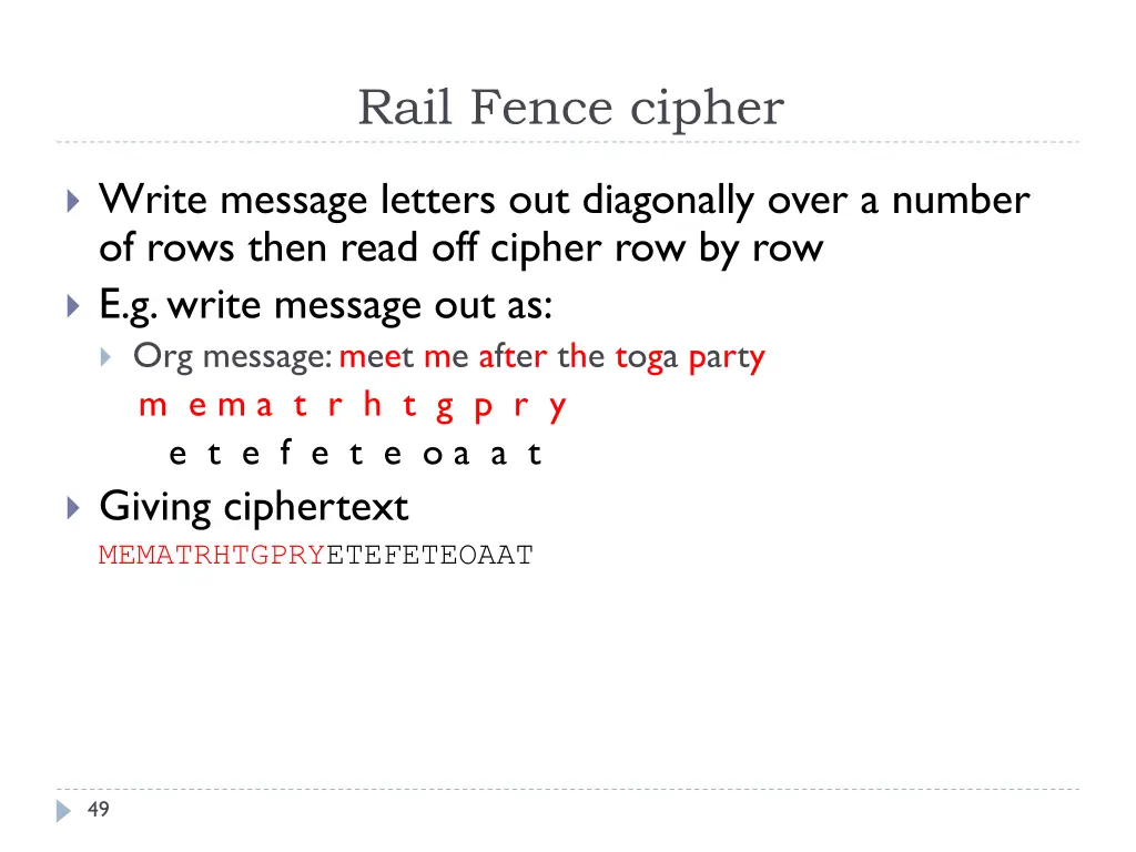 rail fence cipher