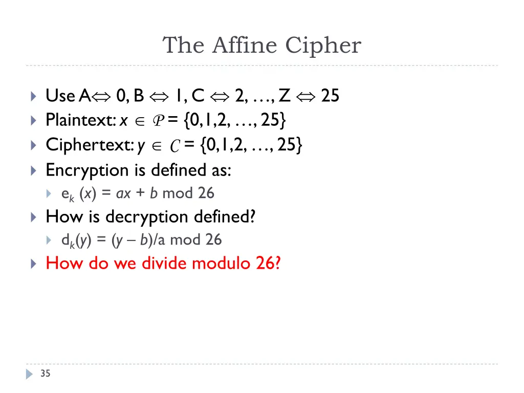 the affine cipher