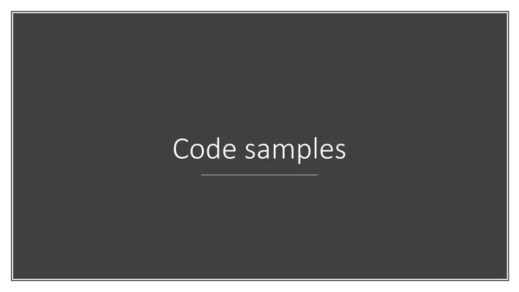 code samples