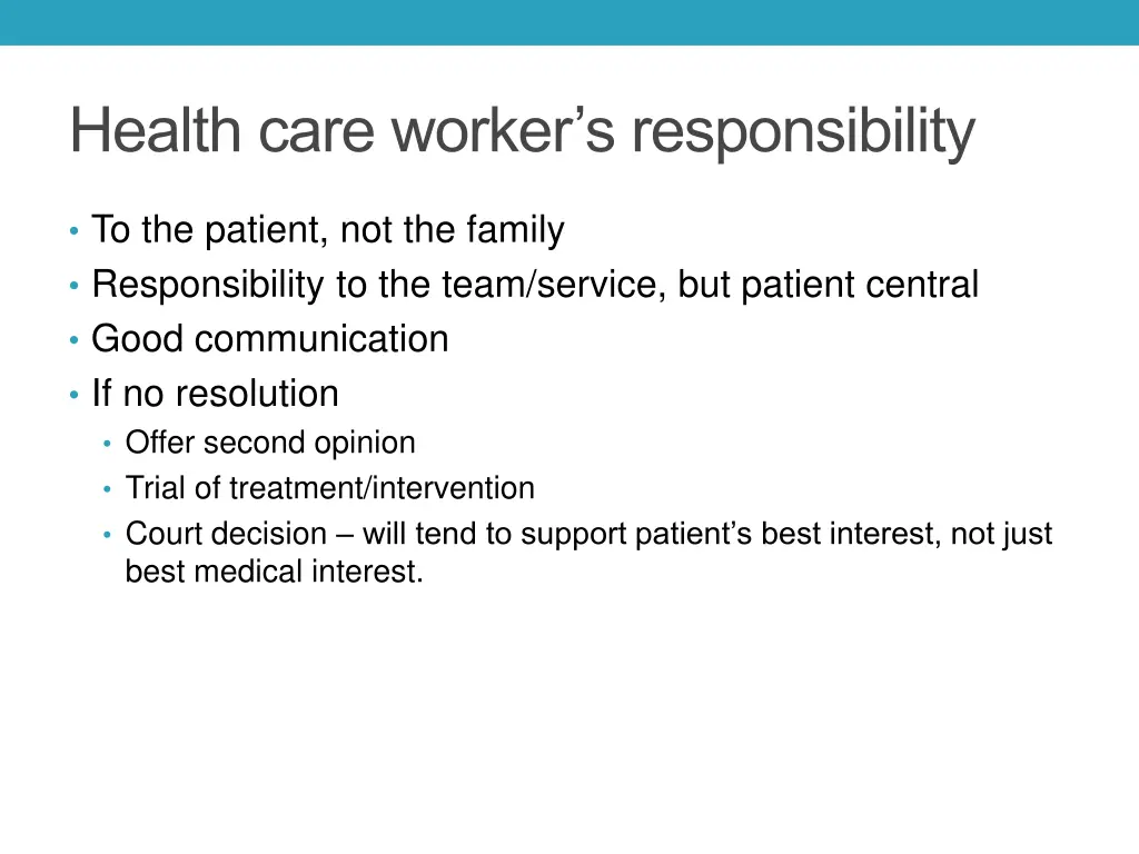 health care worker s responsibility