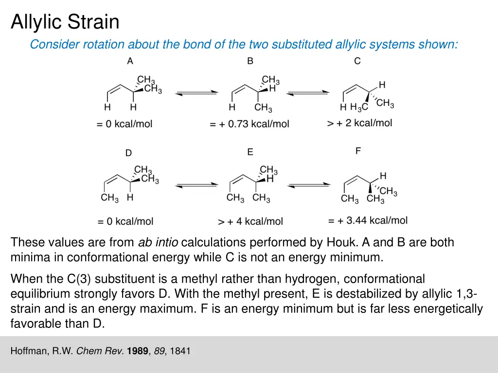 allylic strain consider rotation about the bond