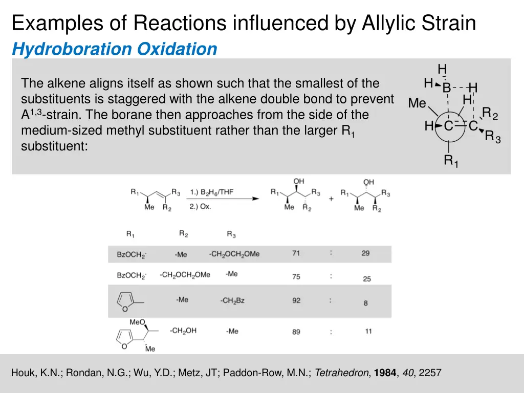 examples of reactions influenced by allylic 1