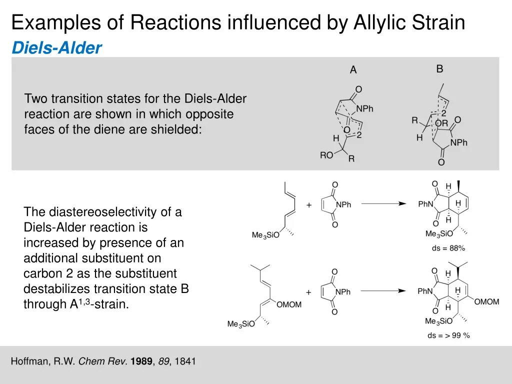 examples of reactions influenced by allylic