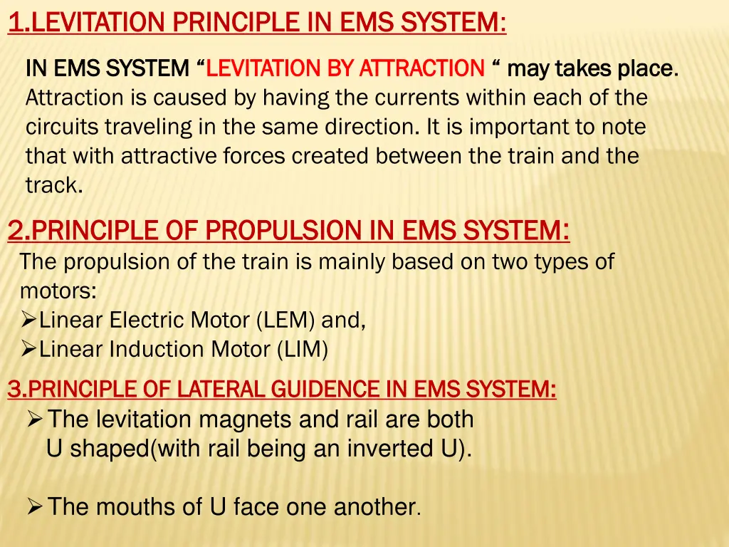 1 levitation principle in ems system 1 levitation