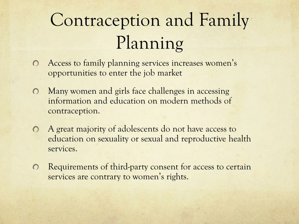 contraception and family planning access