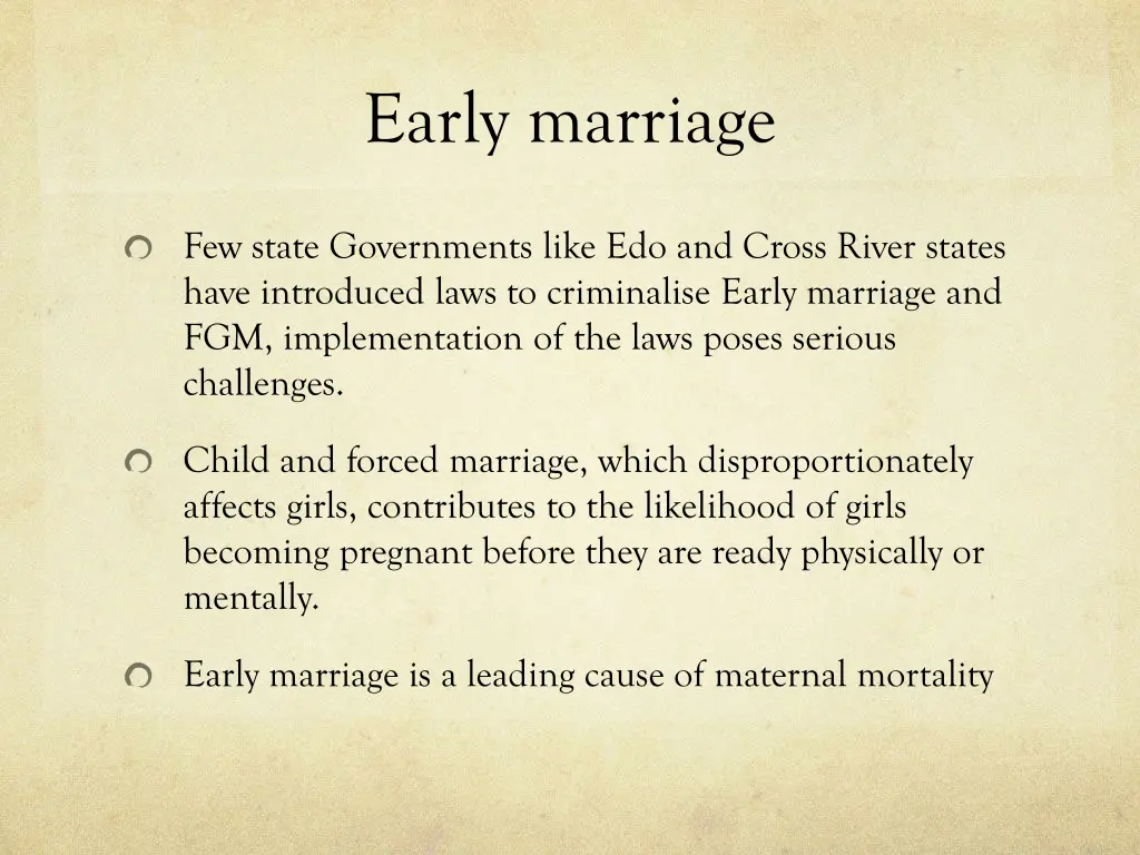 early marriage 1