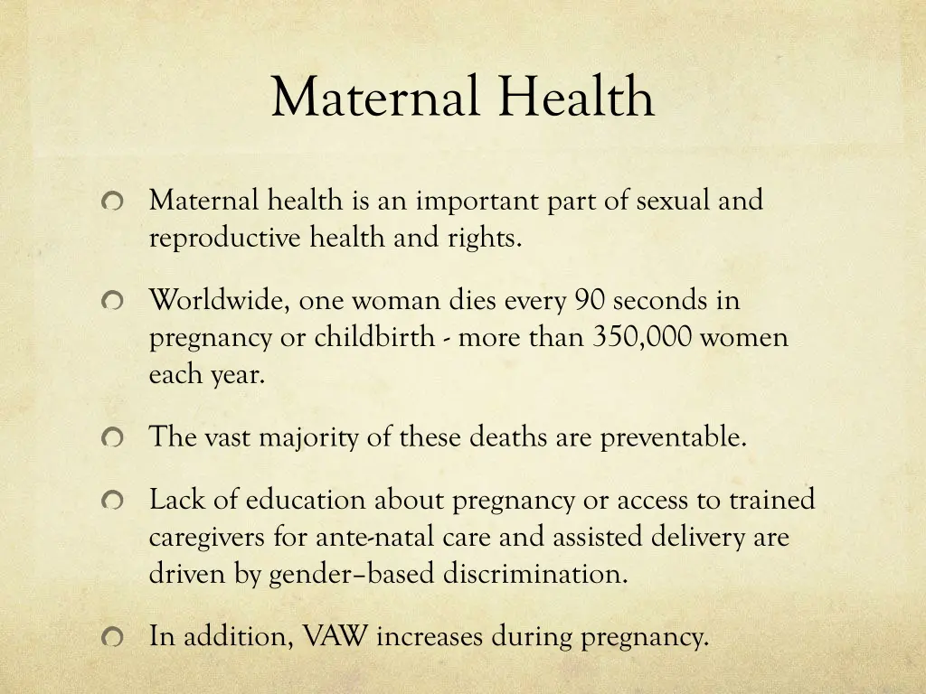 maternal health