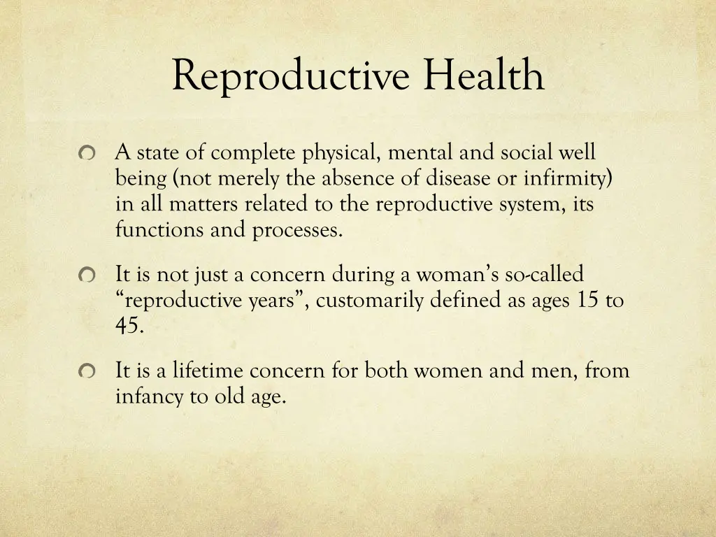 reproductive health