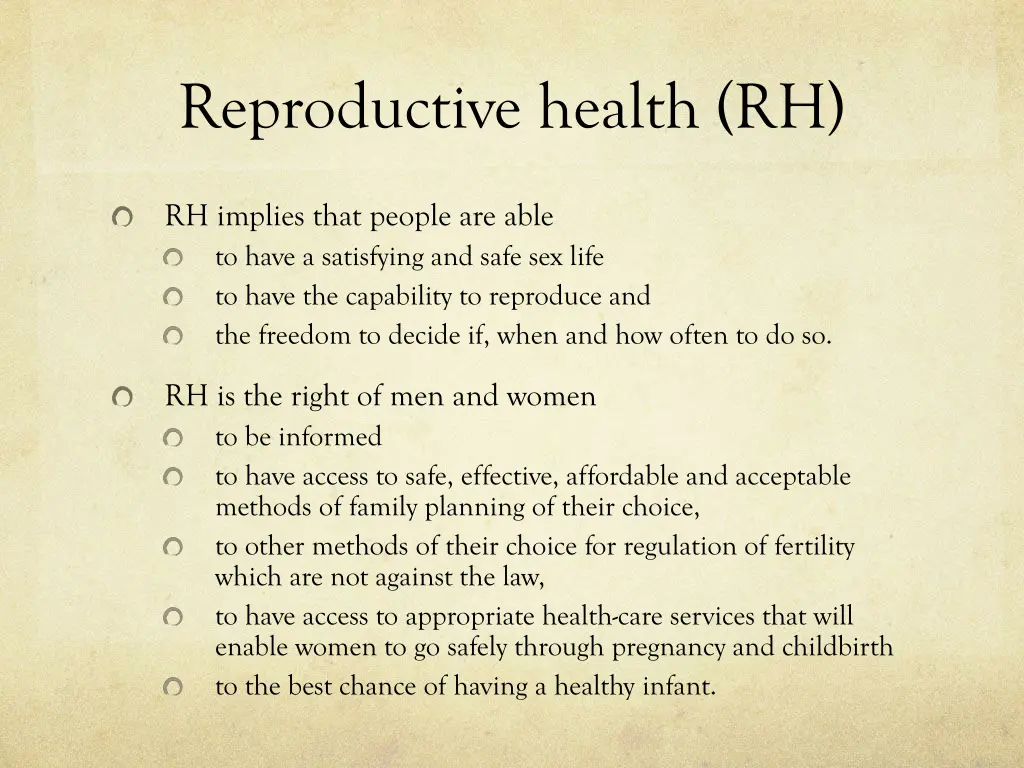 reproductive health rh