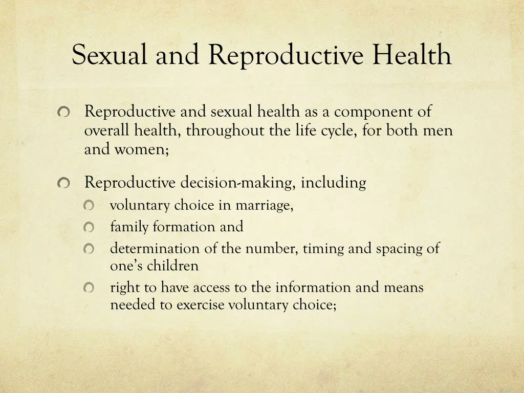 sexual and reproductive health