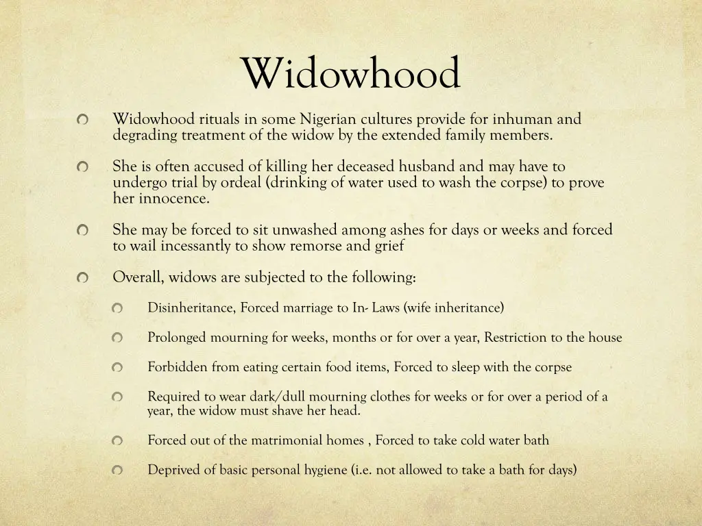 widowhood