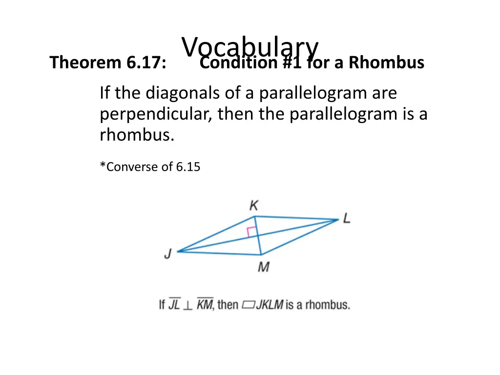 vocabulary condition 1 for a rhombus