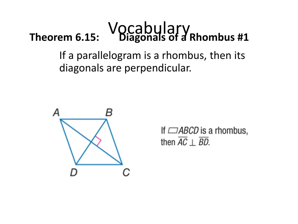 vocabulary diagonals of a rhombus 1