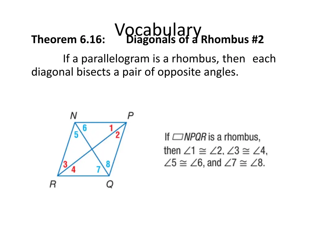 vocabulary diagonals of a rhombus 2