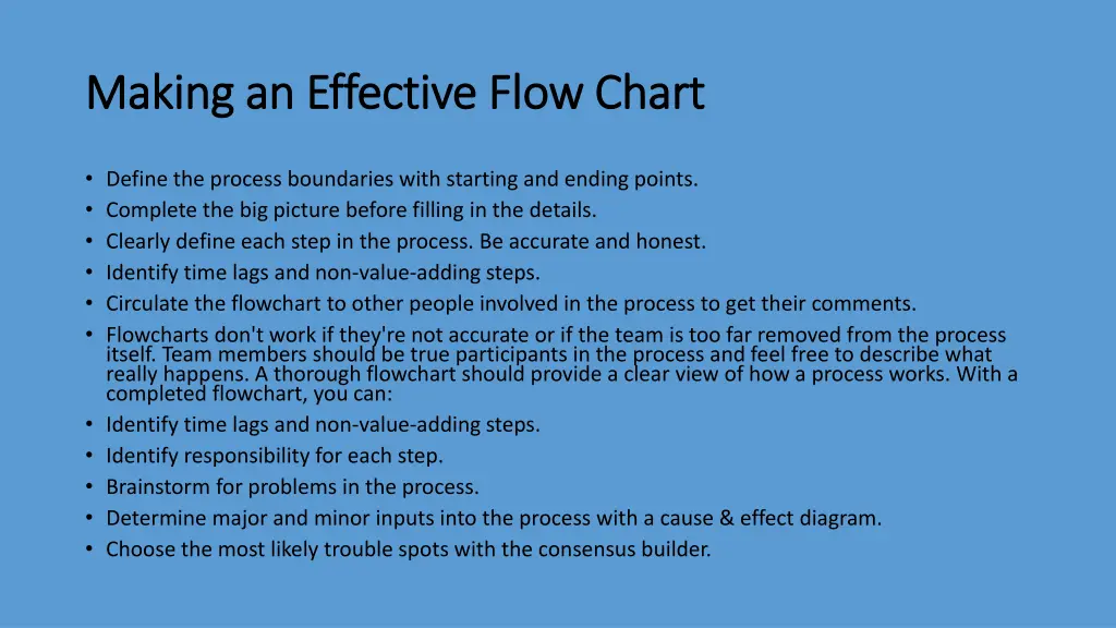 making an effective flow chart making