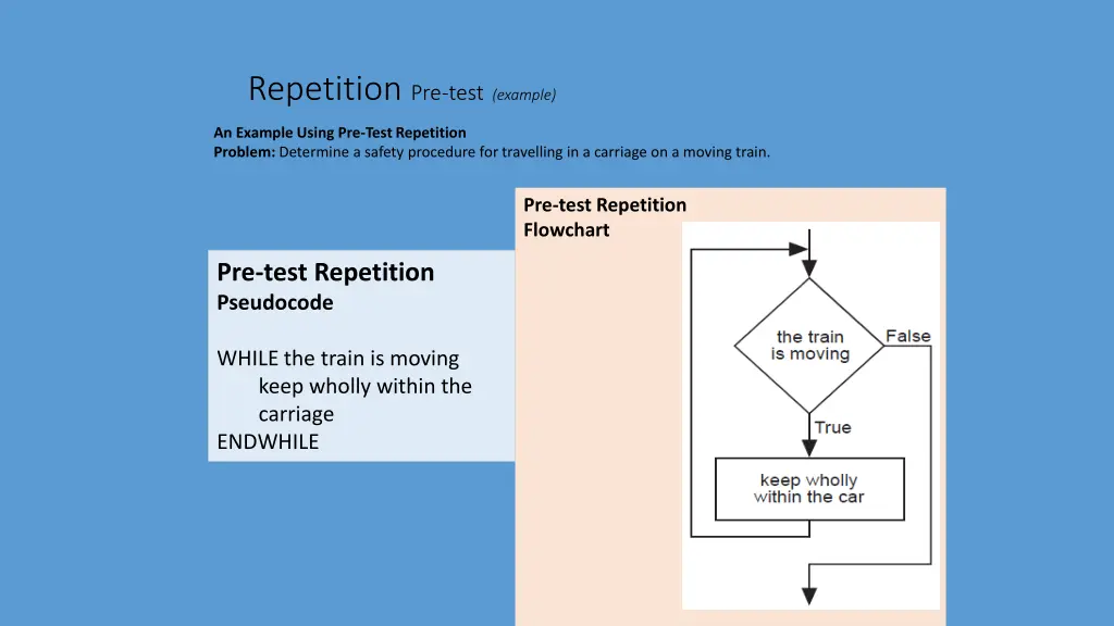 repetition pre test example