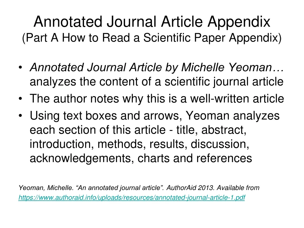 annotated journal article appendix part