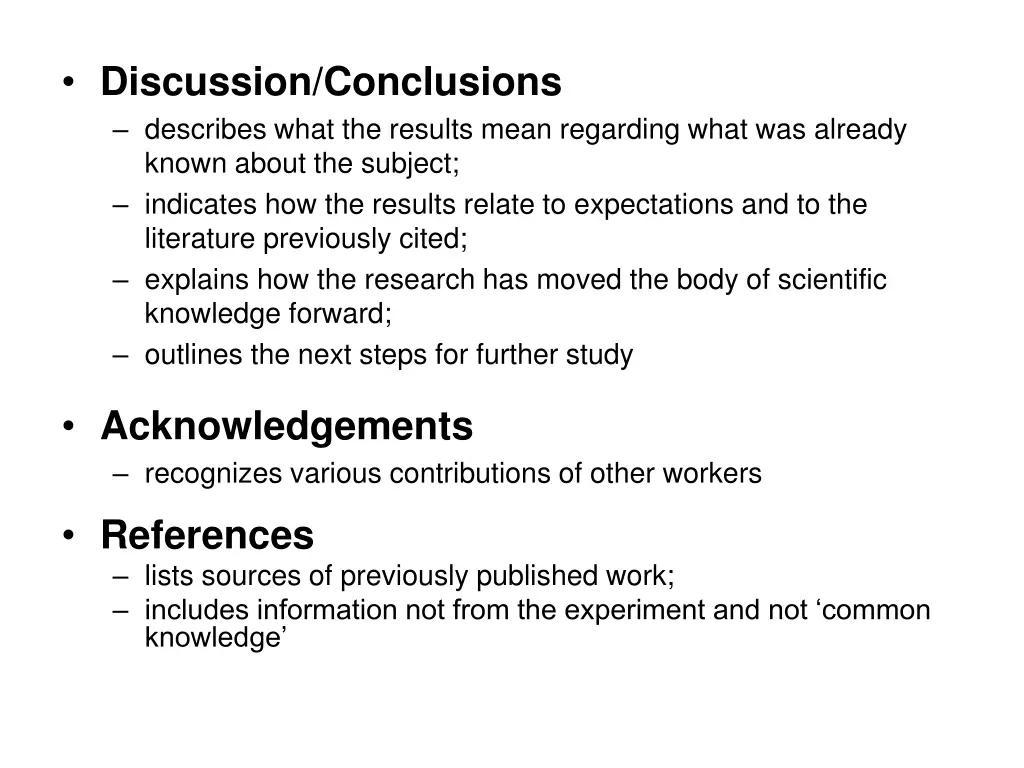 discussion conclusions describes what the results