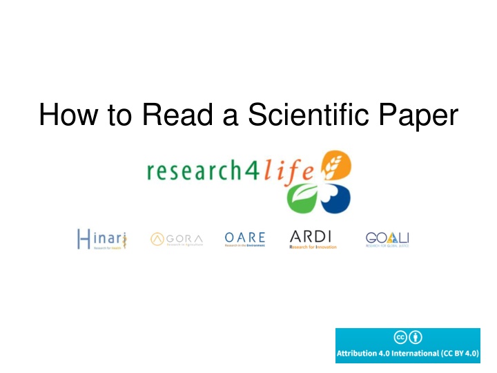 how to read a scientific paper