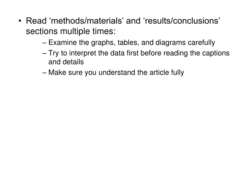 read methods materials and results conclusions