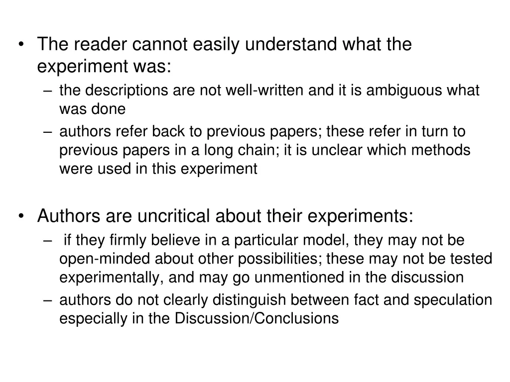 the reader cannot easily understand what