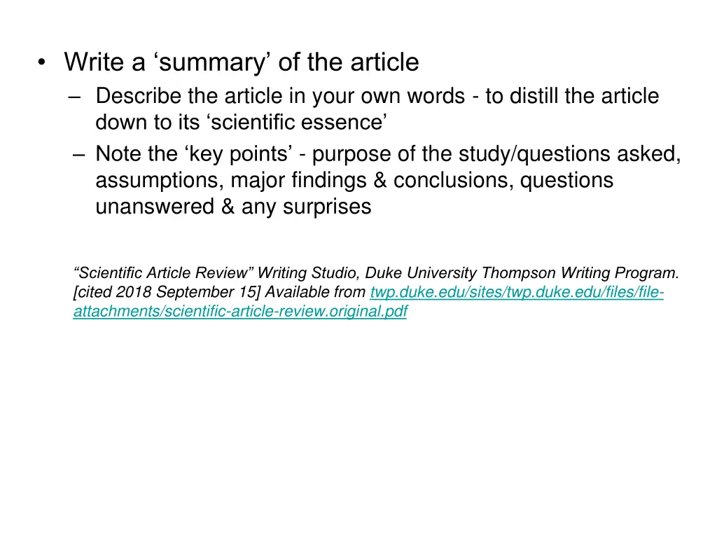 write a summary of the article describe