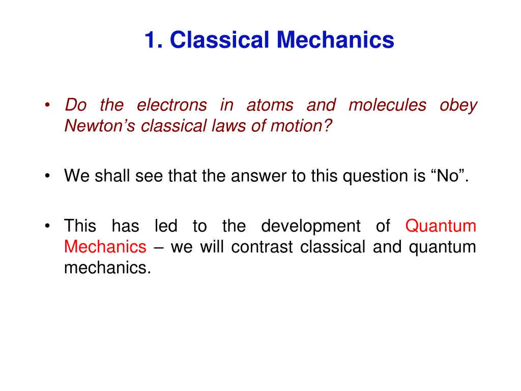 1 classical mechanics