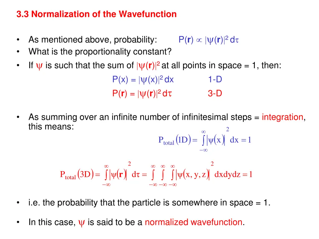 3 3 normalization of the wavefunction