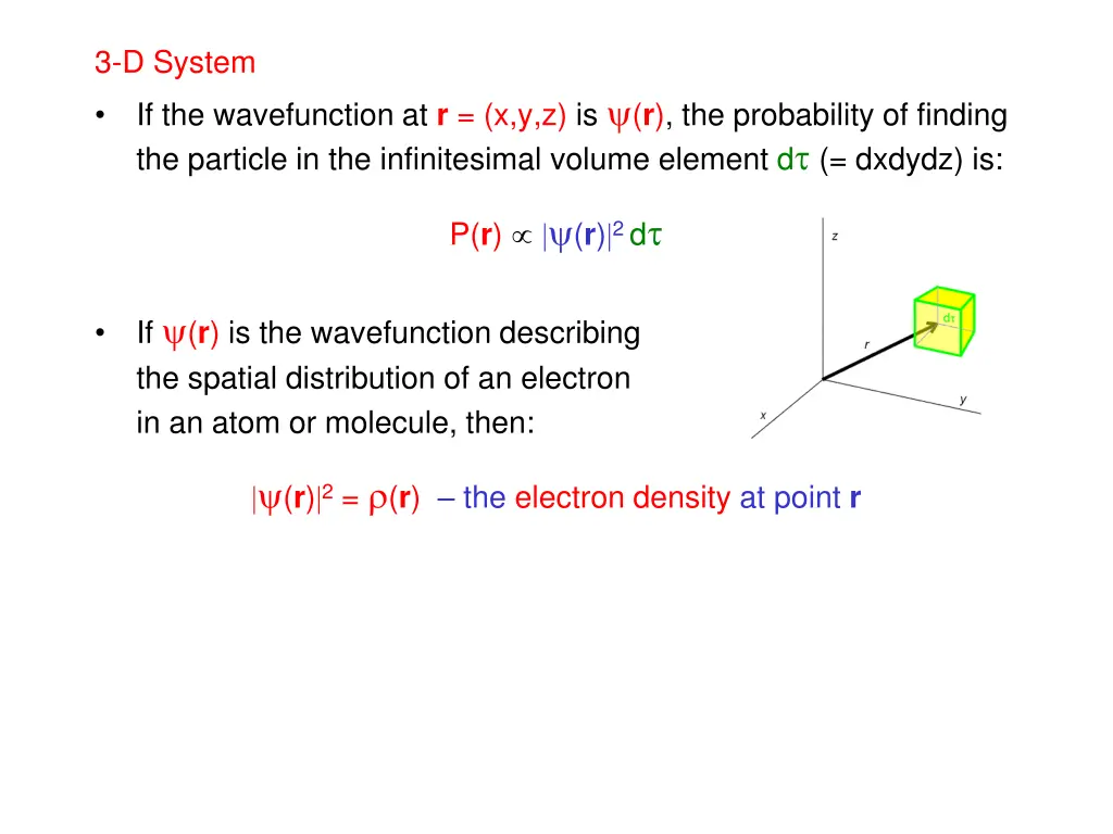 3 d system if the wavefunction