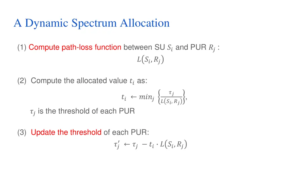 a dynamic spectrum allocation 1