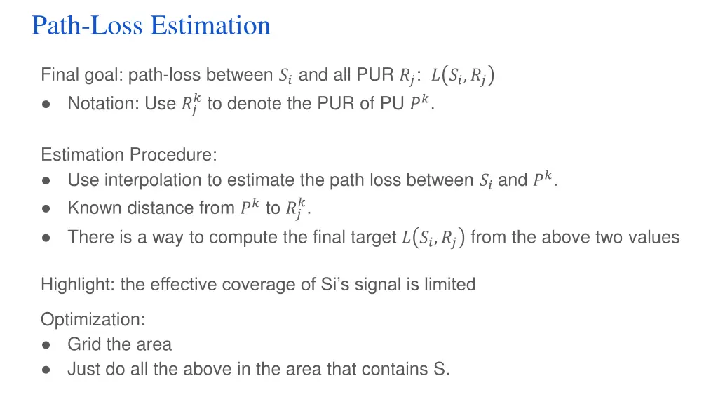 path loss estimation