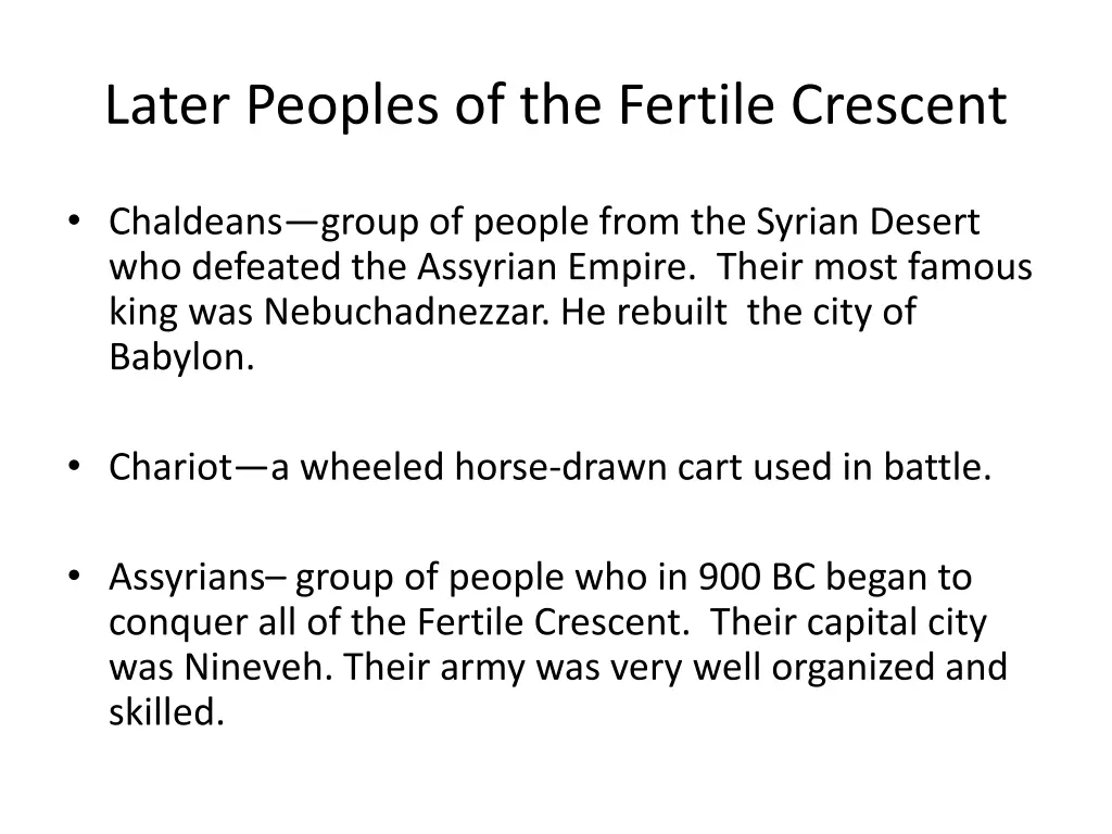 later peoples of the fertile crescent 4