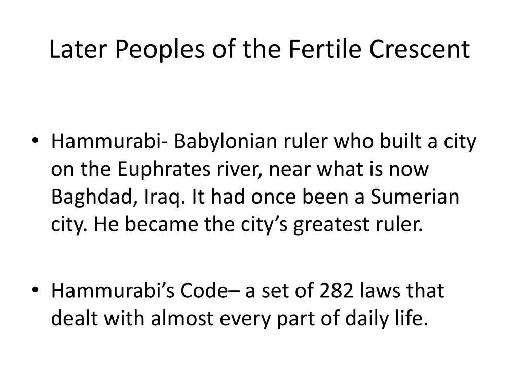 later peoples of the fertile crescent