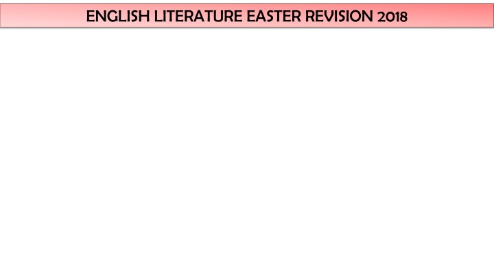 english literature easter revision 2018