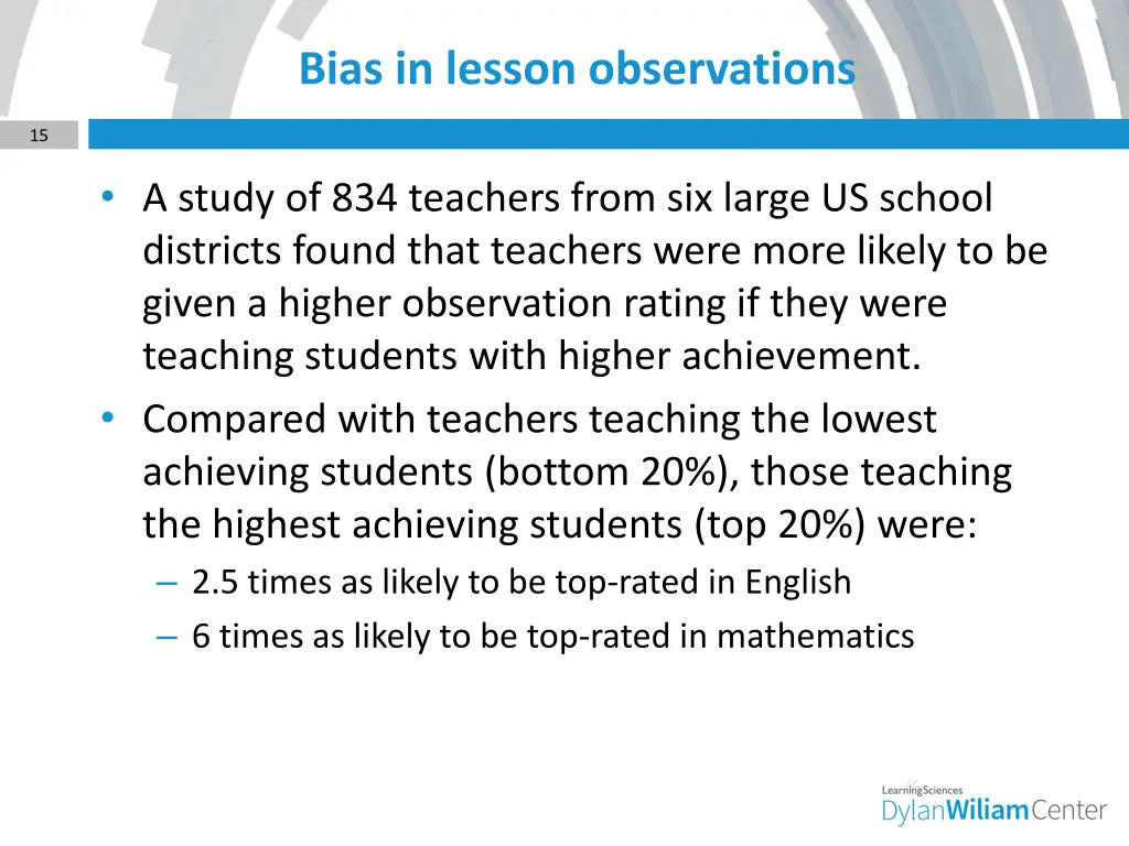 bias in lesson observations