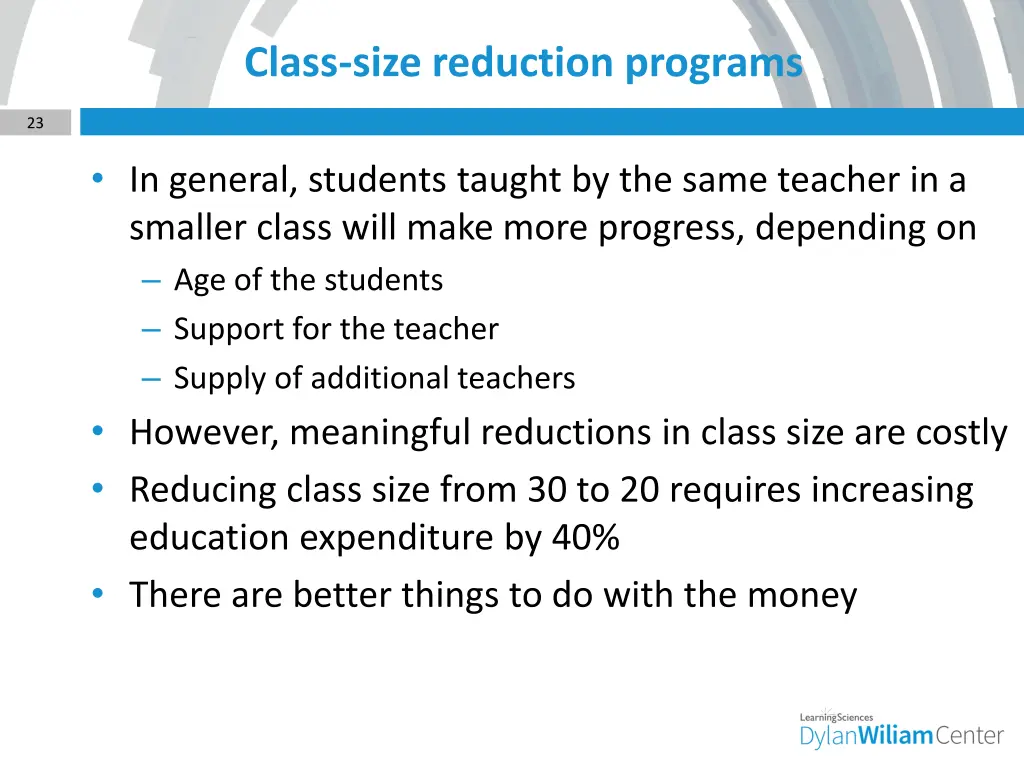 class size reduction programs