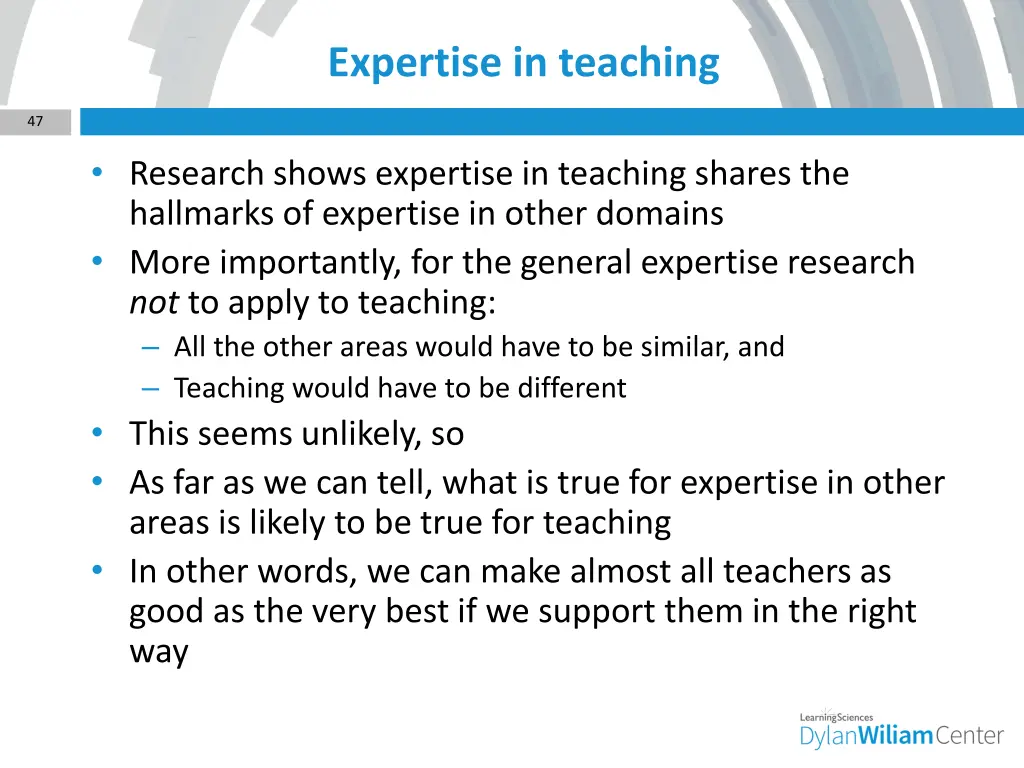 expertise in teaching