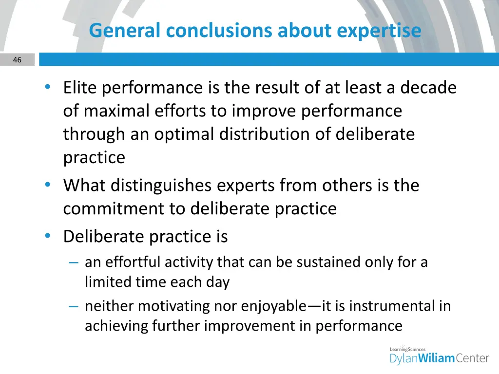 general conclusions about expertise