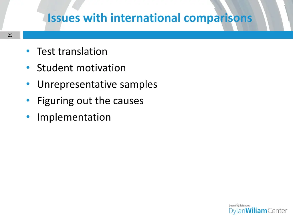 issues with international comparisons