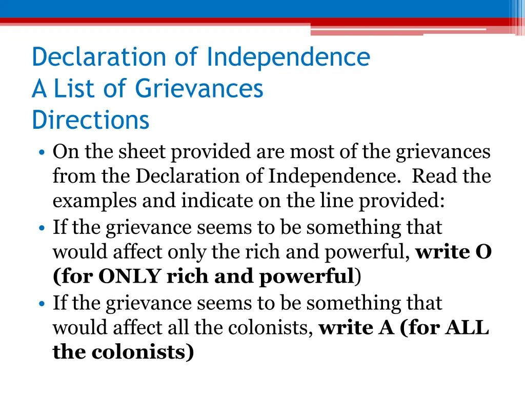 declaration of independence a list of grievances