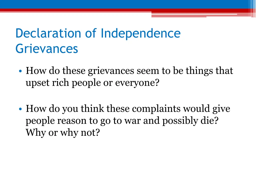 declaration of independence grievances 1