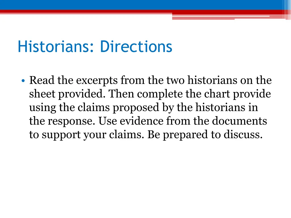 historians directions