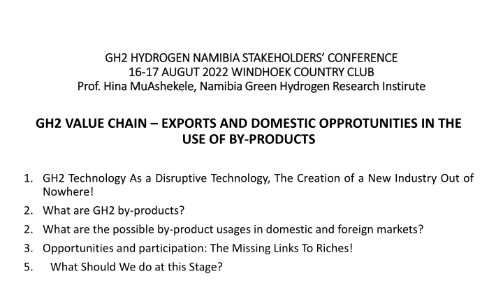 gh2 hydrogen namibia stakeholders conference