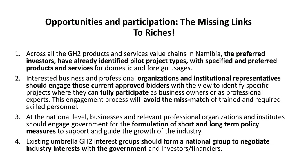 opportunities and participation the missing links