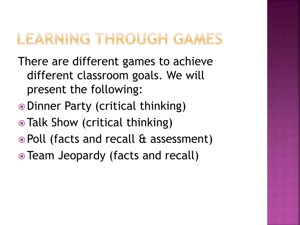 learning through games